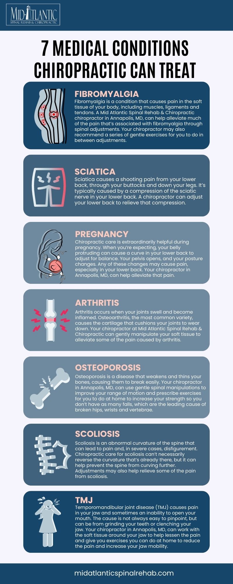 7 Medical Conditions Chiropractic Can Treat Infographic