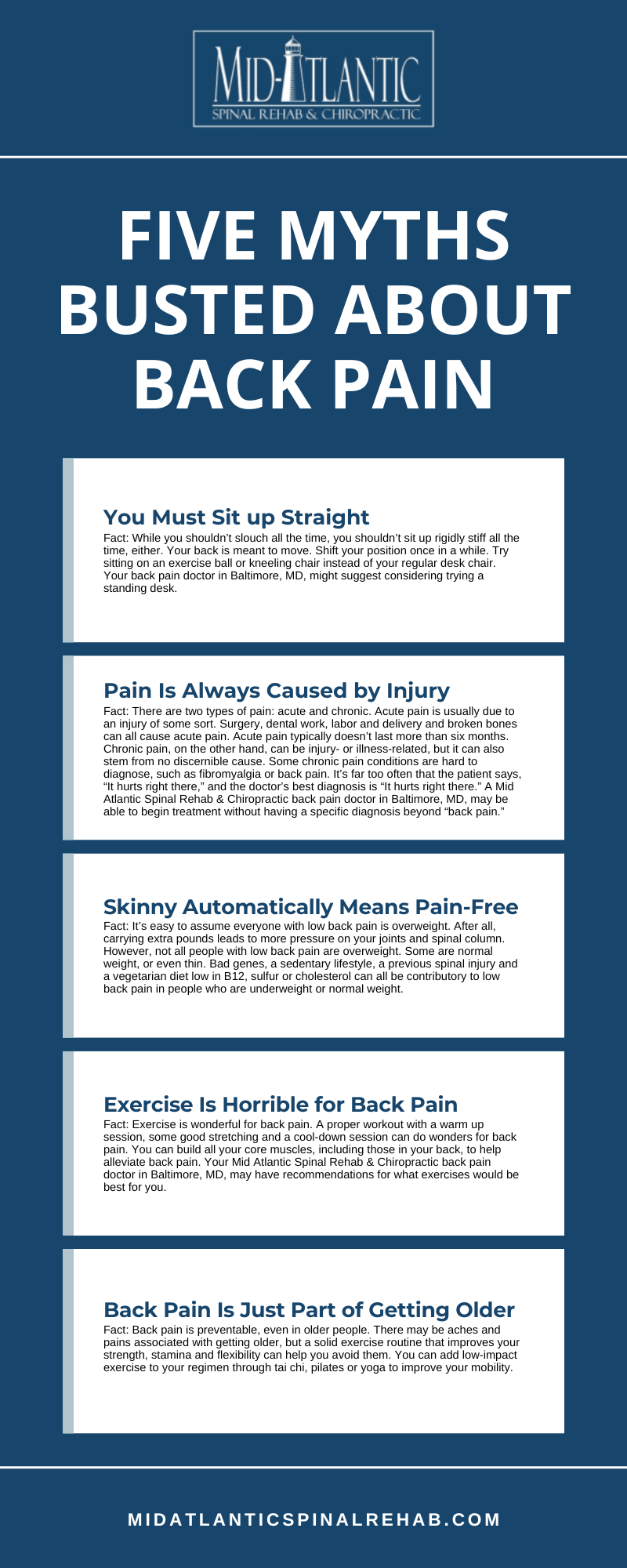 Five Myths Busted About Back Pain Infographic