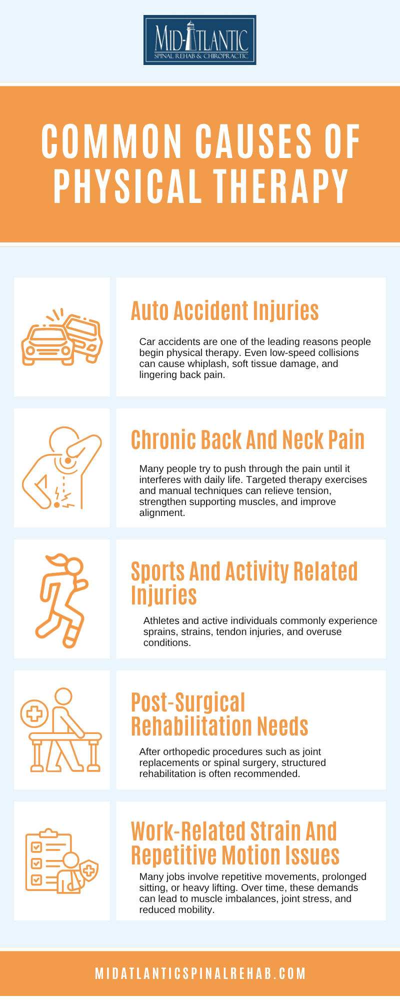 Common Causes Of Physical Therapy Infographic